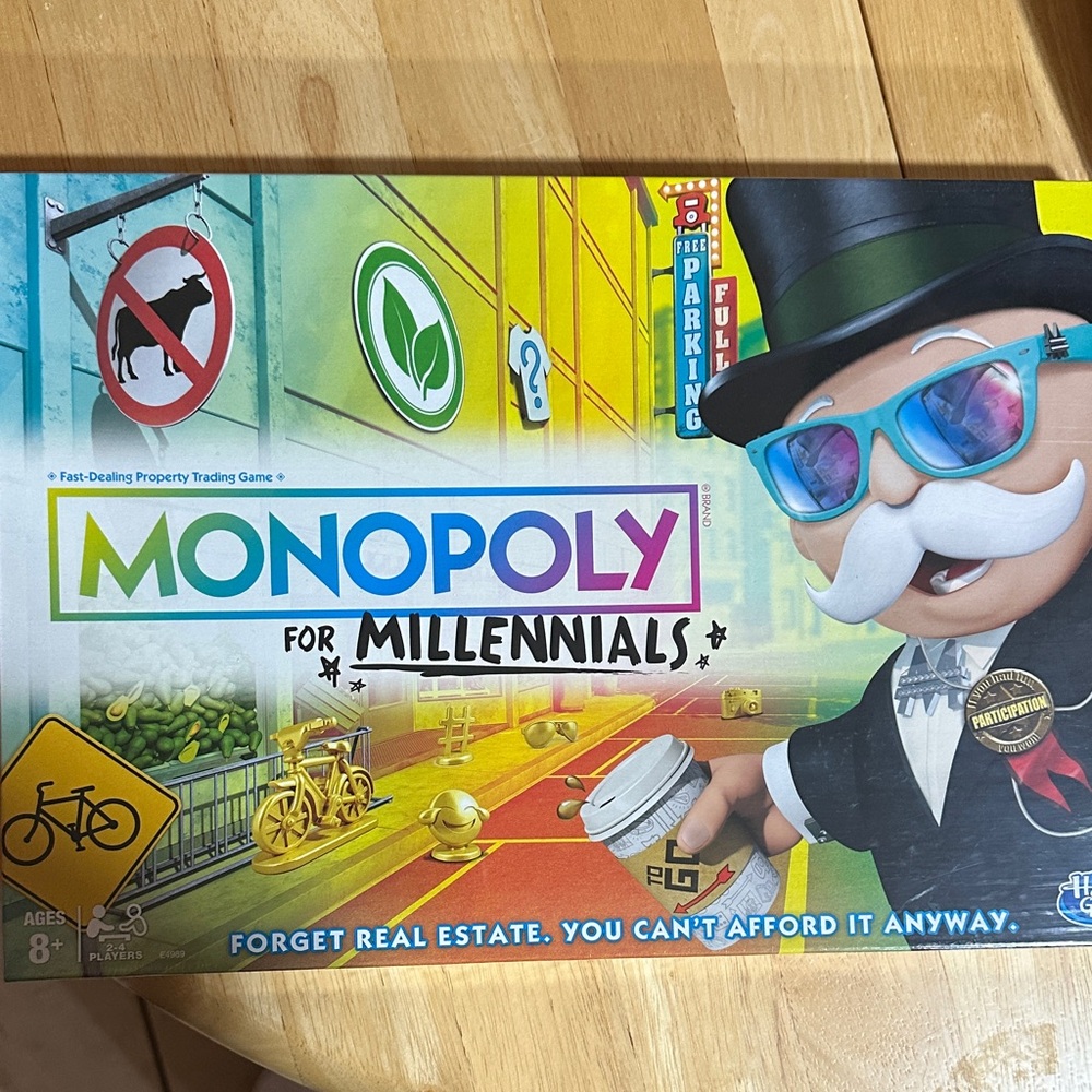 Millennials NWT Hasbro Monopoly Board Game - Multicolor